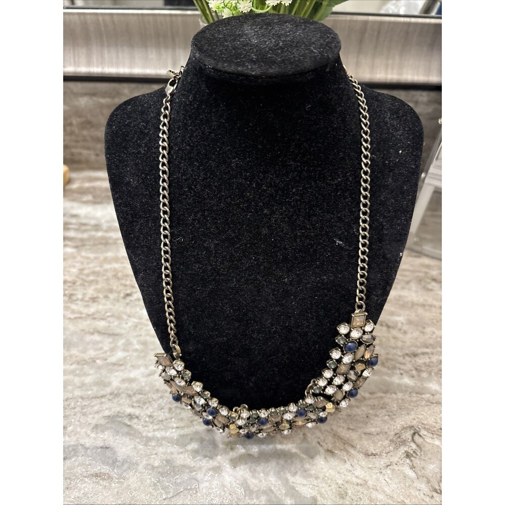 Material Girl necklace cobalt blue Rhinestones